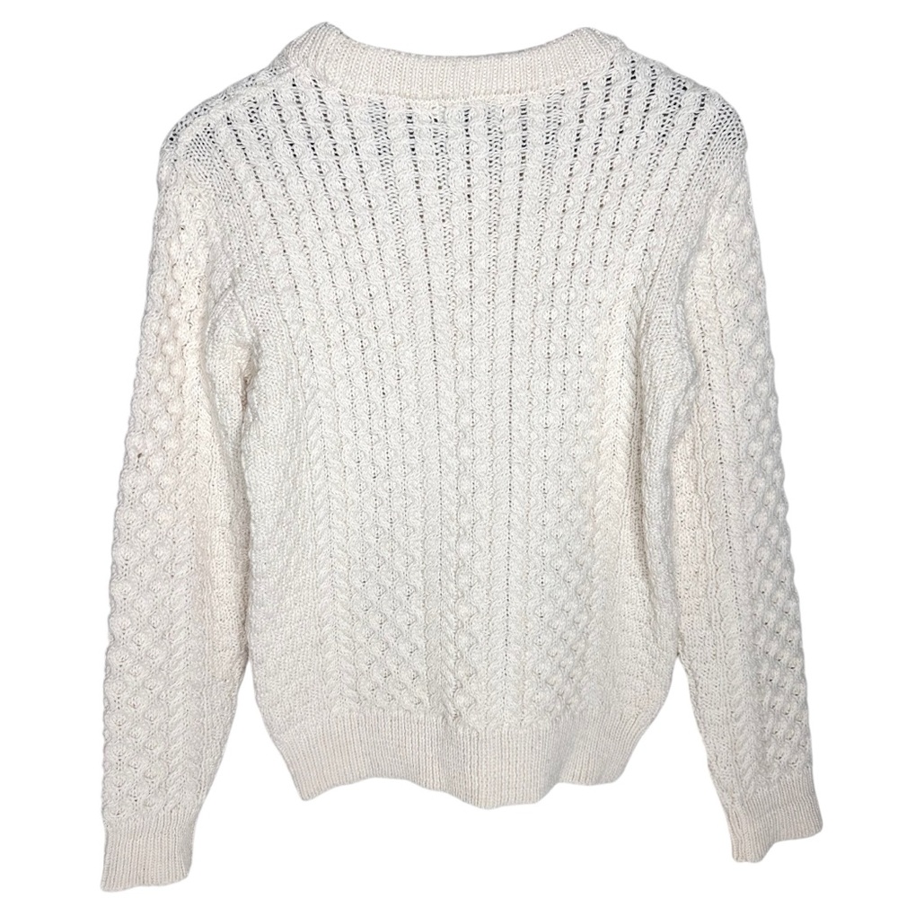 Classic Cream Cable Knit Sweater - Picture 5 of 11